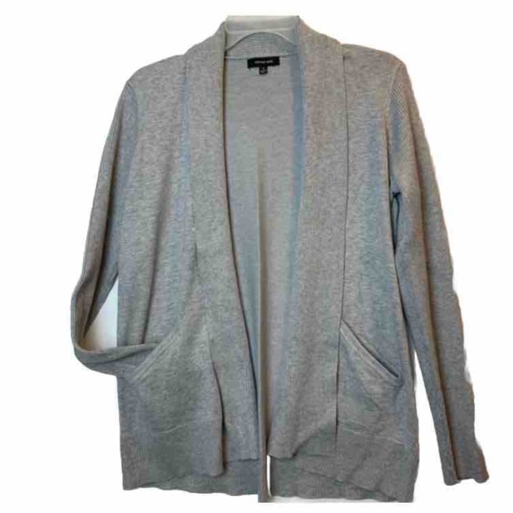 Verve Ami gray open cardigan sweater rayon blend size small